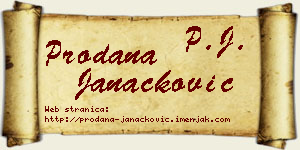 Prodana Janaćković vizit kartica
